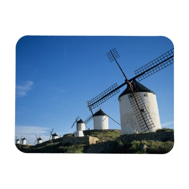 Consuegra, La Mancha, Spanien, väderkvarnar 2 Magnet (Horisontell)
