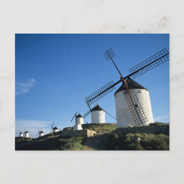Consuegra, La Mancha, Spanien, väderkvarnar 2 Vykort (Framsida)