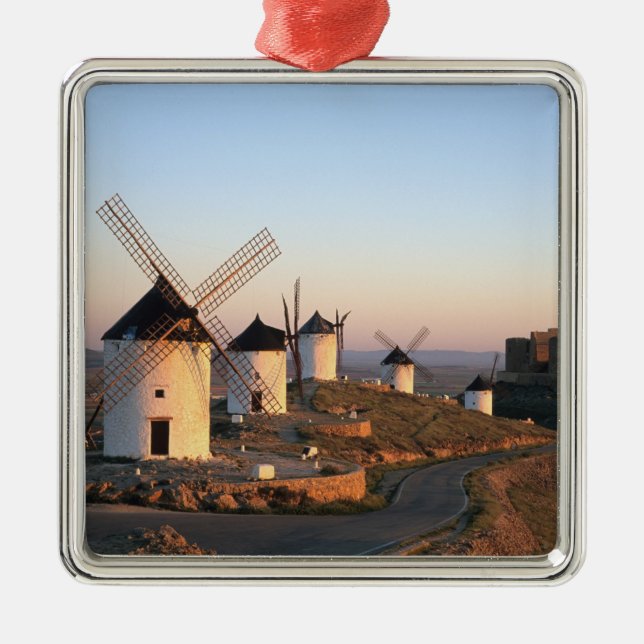 Consuegra, La Mancha, Spanien, väderkvarnar Julgransprydnad Metall (Framsidan)