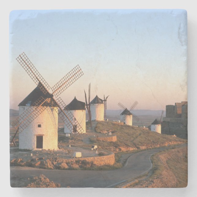 Consuegra, La Mancha, Spanien, väderkvarnar Underlägg Sten (Framsidan)