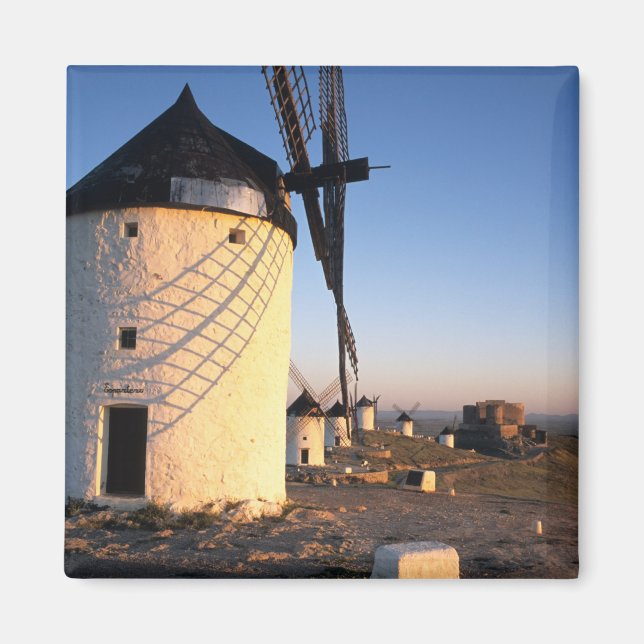 Consuegra, La Mancha, Spanien, vindkraftverk Magnet (Framsidan)
