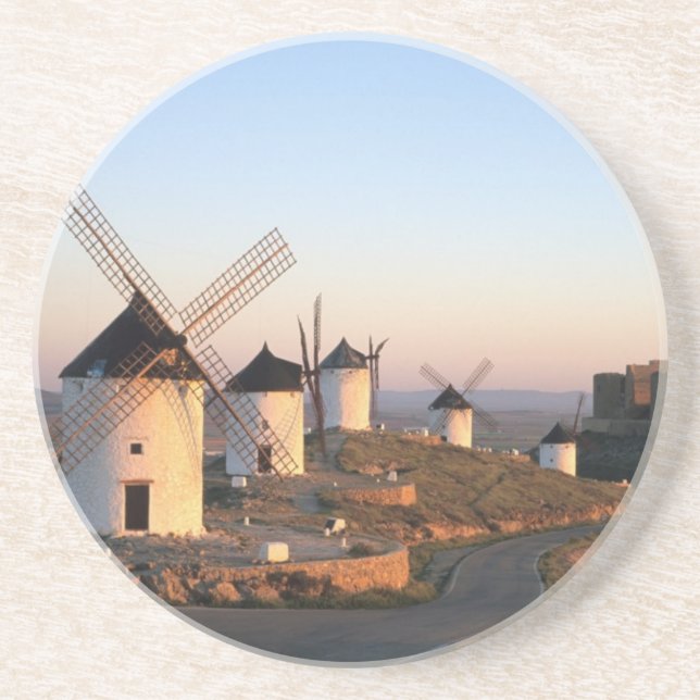 Consuegra, La Mancha, Spanien, vindkraftverk Underlägg (Framsidan)