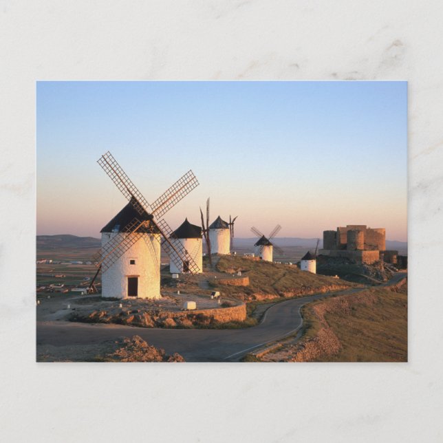 Consuegra, La Mancha, Spanien, vindkraftverk Vykort (Framsida)
