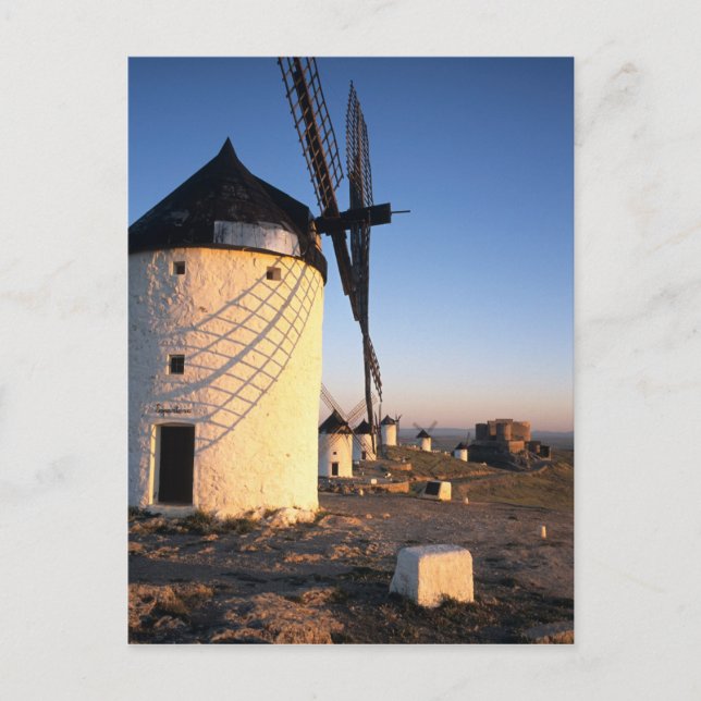 Consuegra, La Mancha, Spanien, vindkraftverk Vykort (Framsida)