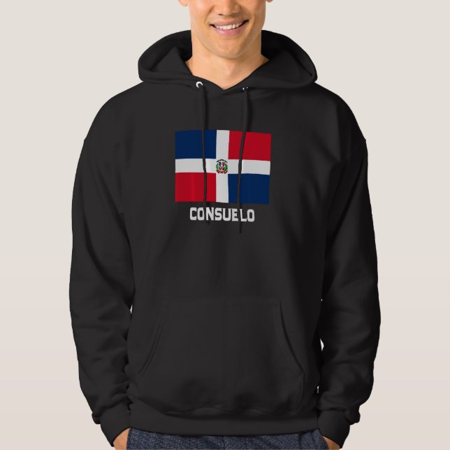 Consuelo Dominikanska republiken Flagga Emblem Esc Hoodie (Framsida)