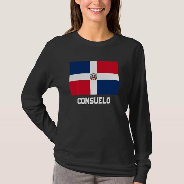 Consuelo Dominikanska Republiken Flagga Emblem Esc T Shirt (Framsida)