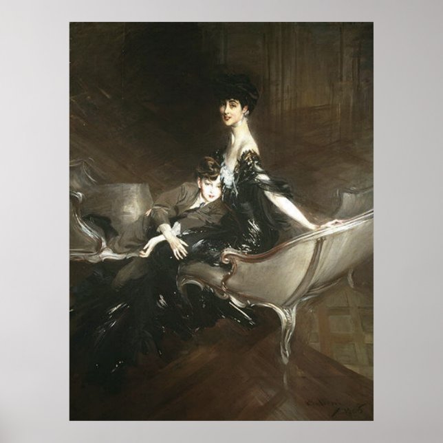 Consuelo Vanderbilt och Son Ivor, Giovanni Boldini Poster (Framsidan)