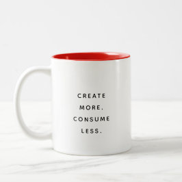 Consume Less Typography Modern Two-Tone Mug Två-Tonad Mugg