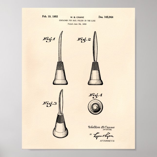 Container för Nagel 1952 Patent Art Old Peper Poster (Framsidan)