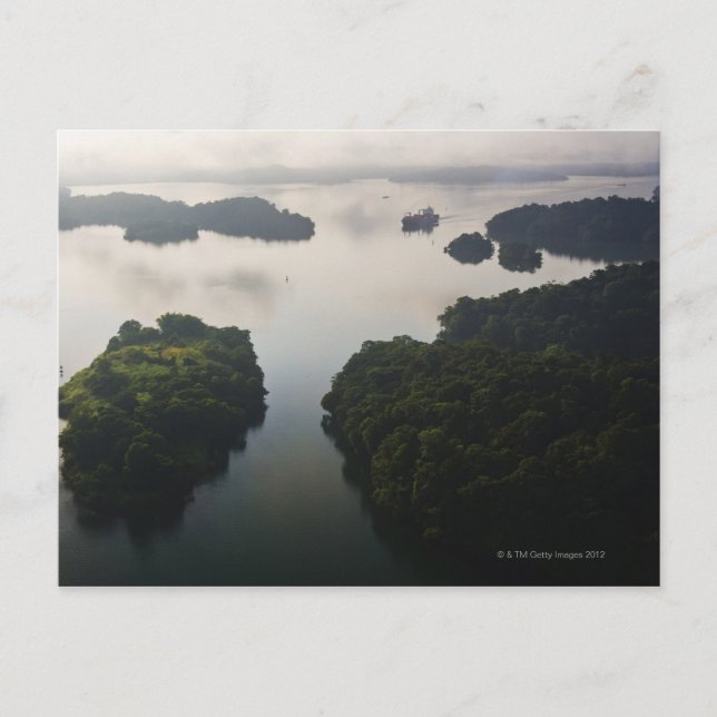 Container Frakt på Lago Gatun, Panama Canal Vykort (Framsida)