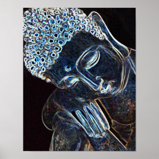 Contemplating Buddha Poster