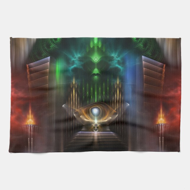 Contemplating Oz Fractal Art Kitchen Towel Kökshandduk (Horisontell)