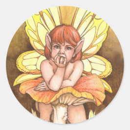 Contemplation Fairy Runt Klistermärke
