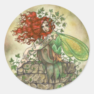 Contemplative Fairy Sticker Runt Klistermärke