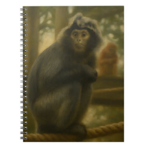 Contemplative Monkey - Serene Wildlife Art Anteckningsbok