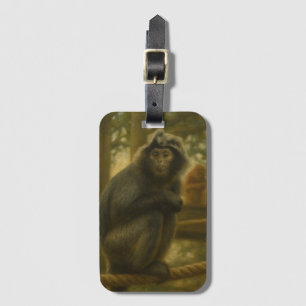 Contemplative Monkey - Serene Wildlife Art Bagagebricka