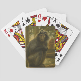 Contemplative Monkey - Serene Wildlife Art Casinokort