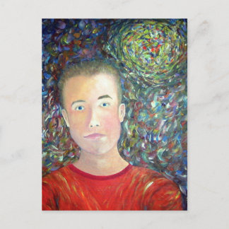 Contemplative Young Man Vykort