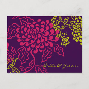 Contempo Floral (Lila Chartreuse) Spara Datum Meddelande Vykort