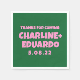 ContemporärHandskrift Retro Bröllop Pappersservett