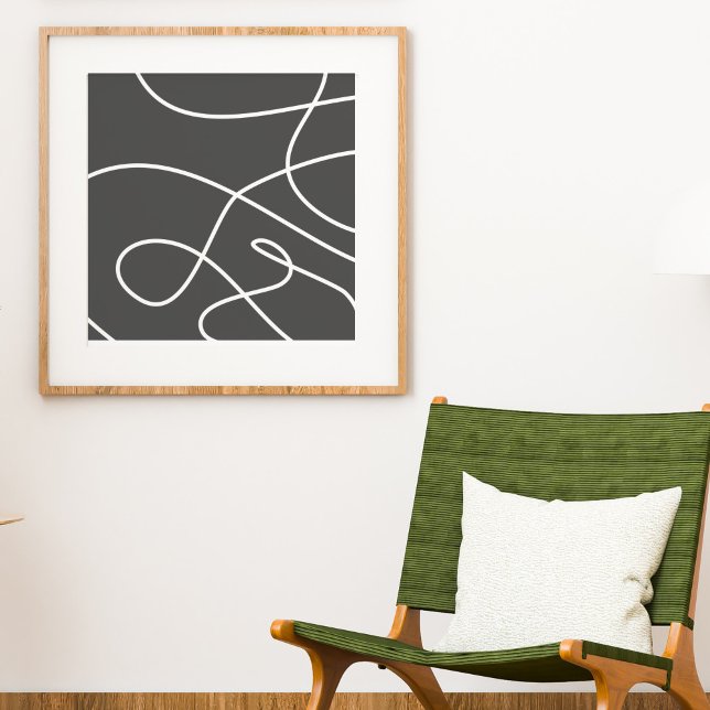 Contemporary Abstrakt Art Chic Svartvit Poster (Skapare uppladdad)