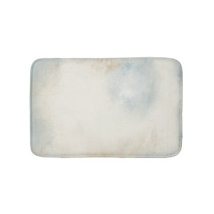 Contemporary Abstrakt Blue Cream Guld Art Badrumsmatta