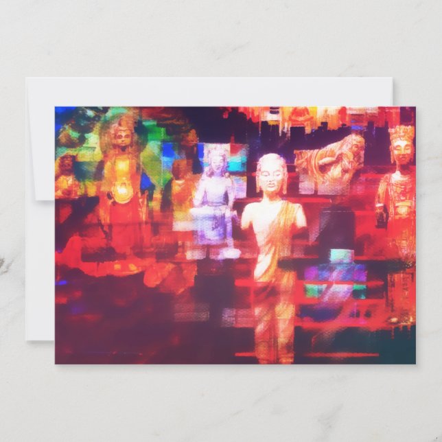 Contemporary Abstrakt Buddha Meditation Art Julkort (Framsida)