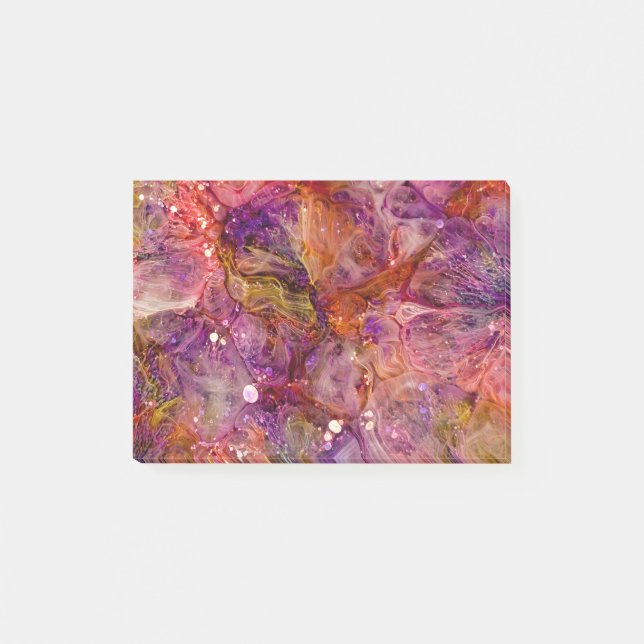 Contemporary Abstrakt epoxy Art, Resin Art, Resin  Post-it Block (Framsida)