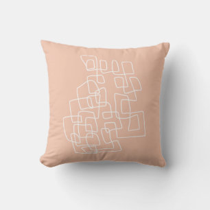 Contemporary Abstrakt Line Art i Pastel Peach Kudde