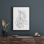 Contemporary Abstrakt Line Art i svartvitt Poster<br><div class="desc">Contemporary modern konstillustration med abstrakt linje teckning i svartvitt.</div>
