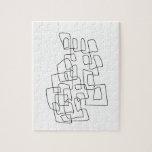Contemporary Abstrakt Line Art i svartvitt Pussel<br><div class="desc">Contemporary modern konstillustration med abstrakt teckning i svartvitt.</div>