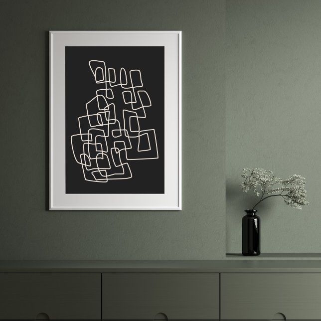 Contemporary Abstrakt Line Art Modern Black Wall Poster (Skapare uppladdad)