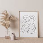 Contemporary Abstrakt Line Teckning Black and Whit Poster<br><div class="desc">Den här coola elegant teckning har minimalistisk modern konst i svartvitt.</div>