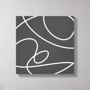 Contemporary Abstrakt Modern Art Chic Black White Canvastryck