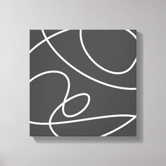 Contemporary Abstrakt Modern Art Chic Black White Canvastryck (Framsida)