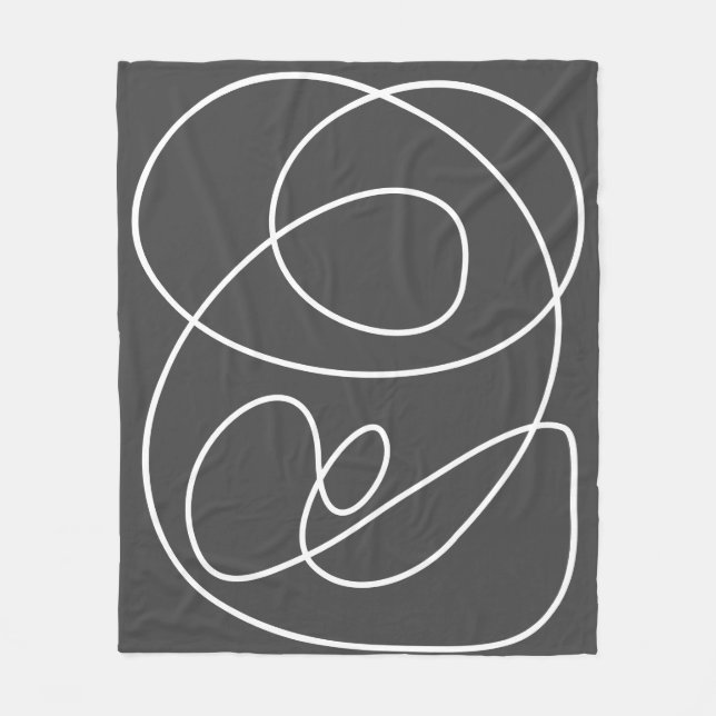Contemporary Abstrakt Modern Art Chic Black White  Fleecefilt (Framsidan)