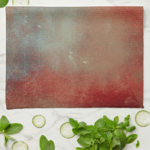 Contemporary Abstrakt Red Guld Blue - Färgat Kökshandduk