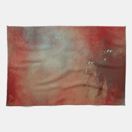 Contemporary Abstrakt Red Guld Blue - Färgat Kökshandduk