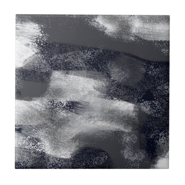 Contemporary Abstrakt, svartvitt Kakelplatta (Framsidan)