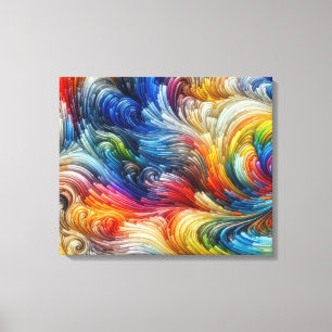 Contemporary Abstrakt Swirl Spectrum Canvastryck