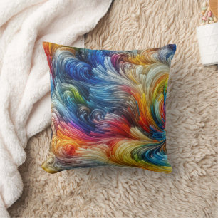 Contemporary Abstrakt Swirl Spectrum Kudde
