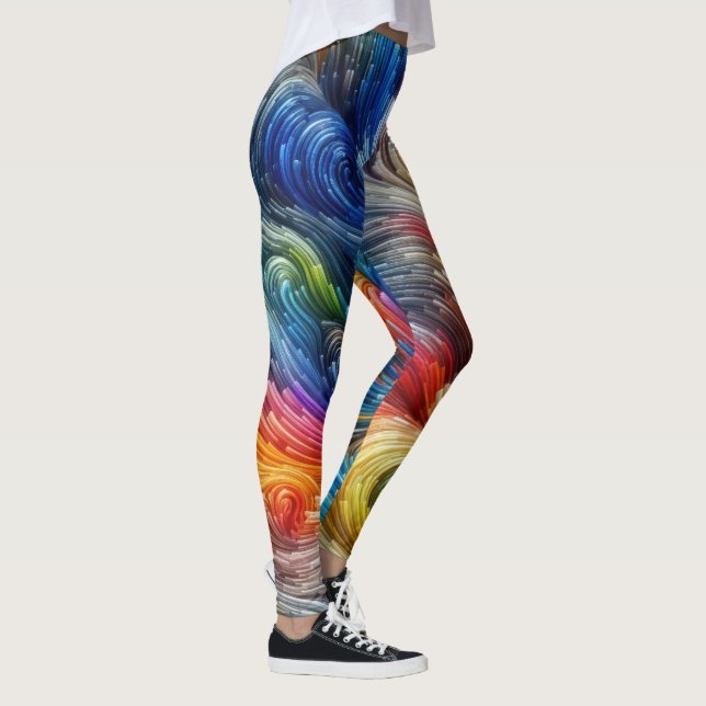 Contemporary Abstrakt Swirl Spectrum Leggings (Höger)