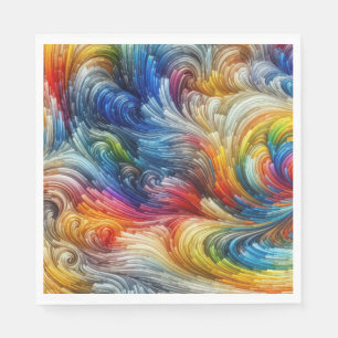 Contemporary Abstrakt Swirl Spectrum Pappersservett
