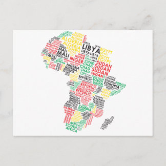 Contemporary Afrikas Ord Karta Vykort