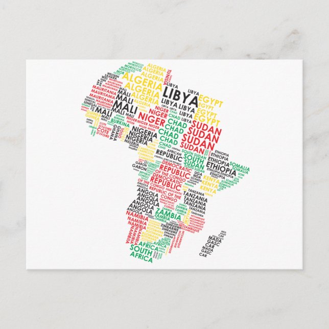 Contemporary Afrikas Ord Karta Vykort (Framsida)