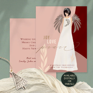 Contemporary Angel Joy Kärlek Fredshjul Julkort