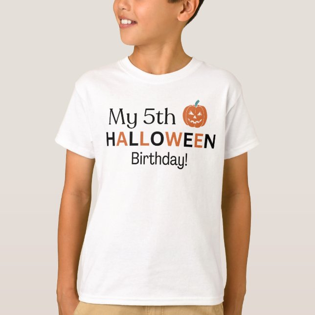 "Contemporary Anpassningsbar Halloween Birthday T- T Shirt (Framsida)