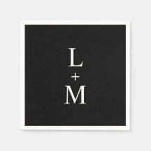 Contemporary Anpassningsbar Monogram Black Bröllop