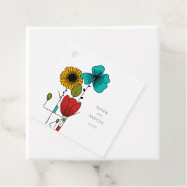 Contemporary Art Noveau Blommigt Bröllop Gåvor Etiketter