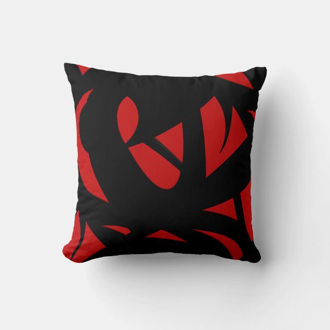 Contemporary Art Red/Black Kudde (Framsida)